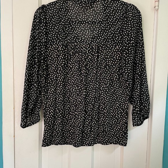 LOFT Black and White Polka Dot Blouse - Picture 5 of 6
